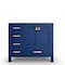 Castello Usa Yamyam 36" Blue Vanity with Gold Handles (Right Base Only) CB-YAM-36B-R-GLD-VBO - alternate 1